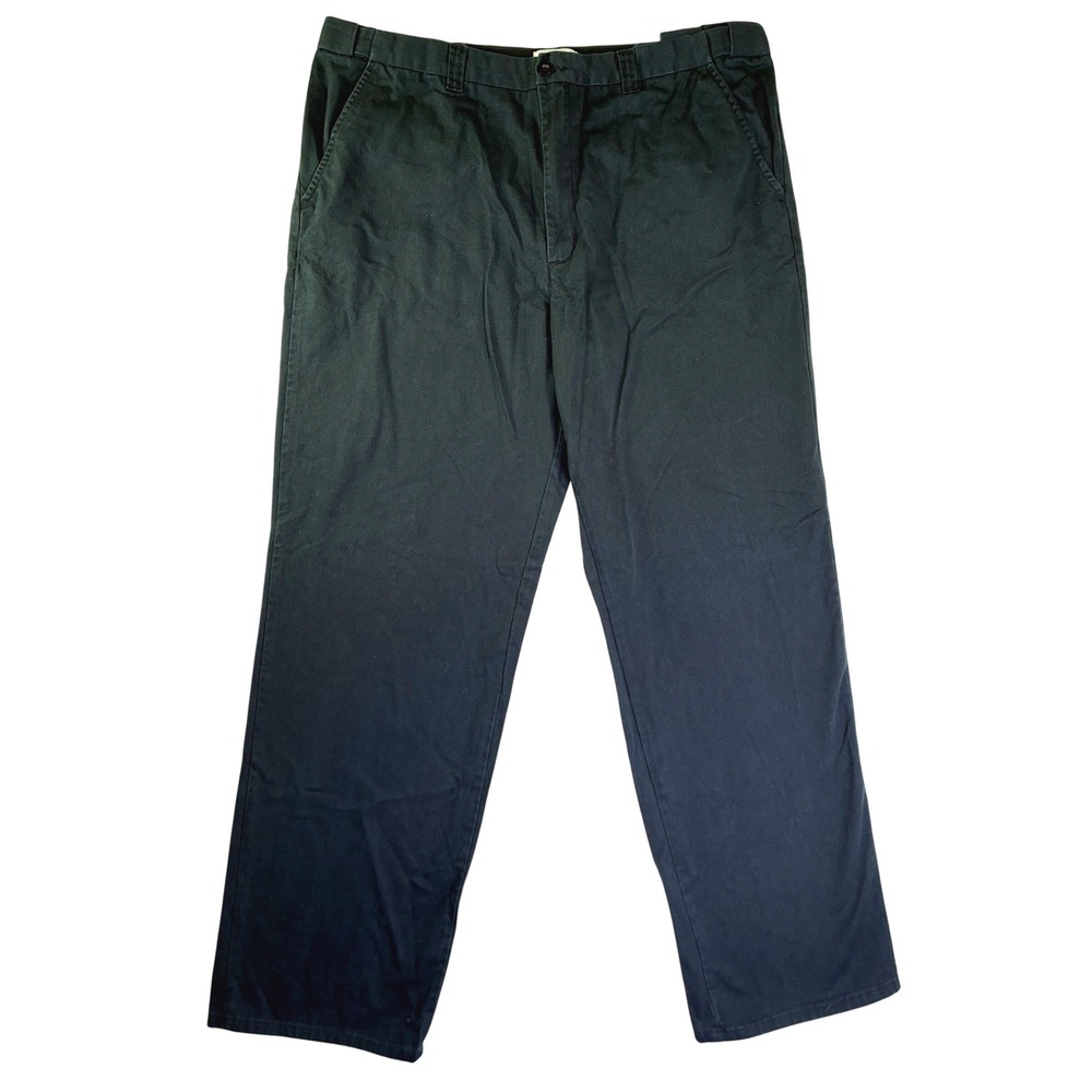 King Size Mens Tall Chino Pants Black Flat Front Straight Leg 42 x 32.5 3228